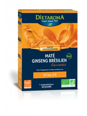 DIETAROMA MATE GINSENG BRESILIEN EQUITABLE VITALITE 20 AMPOULES