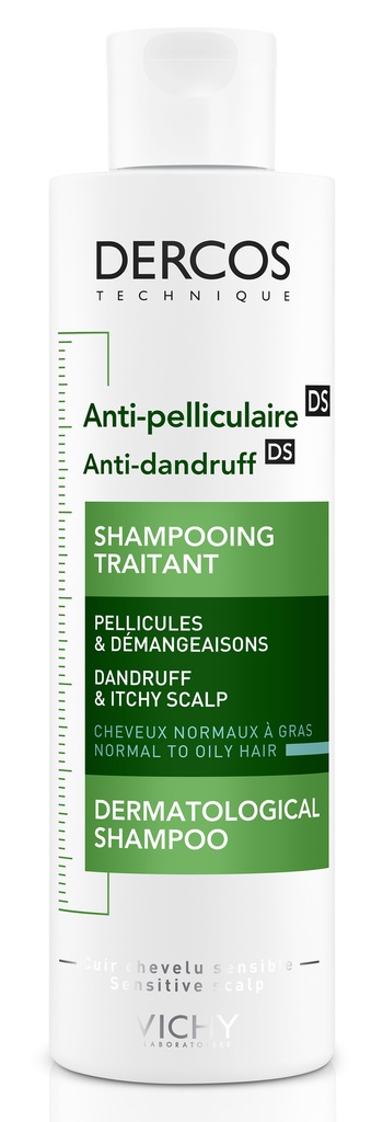 VICHY DERCOS SHAMPOOING ANTI-PELLICULAIRE CHEVEUX NORMAUX A GRAS 200ML